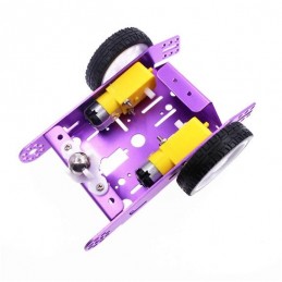 Kit DIY chasis de coche robot inteligente MBOT de aluminio púrpura 2WD