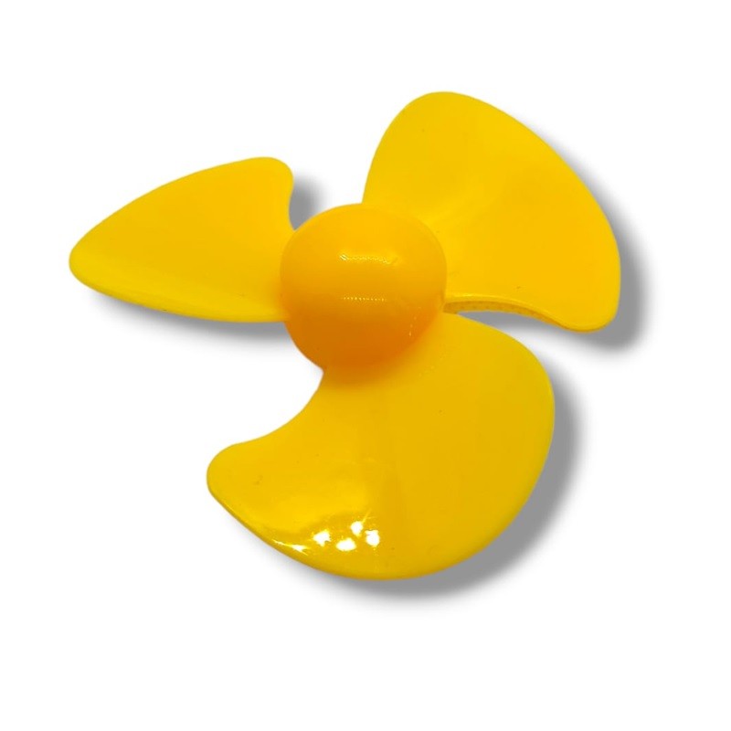 Hélice de 3 palas y 80 mm de diámetro de plástico amarilla