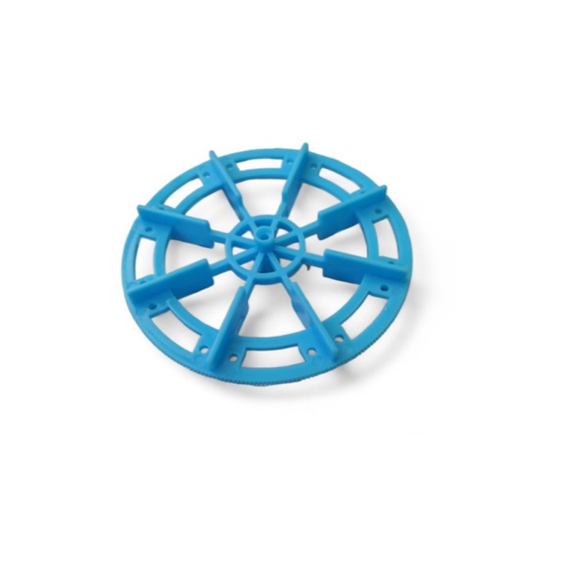 Rueda de patrón azul modelo DIY para proyecto de robótica en miniatura