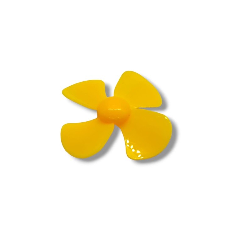 Hélice de 60 mm y 4 palas de plástico eje 1,5 mm amarilla