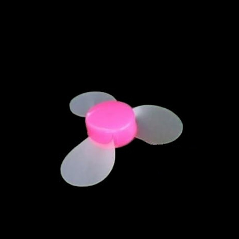 Hélice de 3 hojas de silicona suave con anillo central de plástico rosa