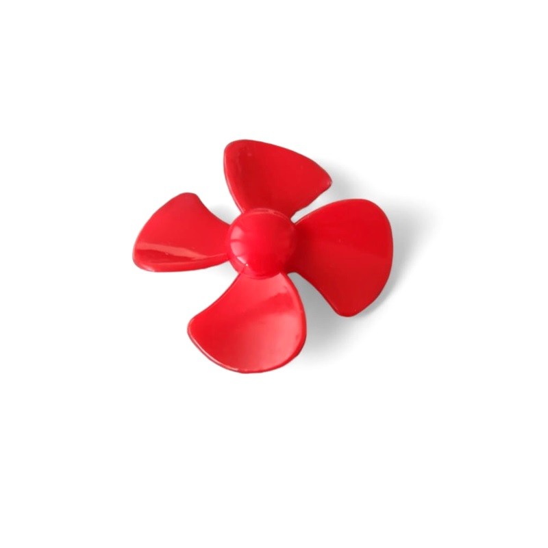 Hélice roja de cuatro aspas 40 mm de diámetro de plástico