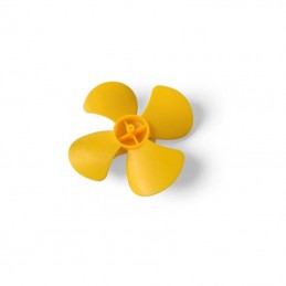 Hélice amarilla de 4 palas y 80 mm de diámetro de plástico