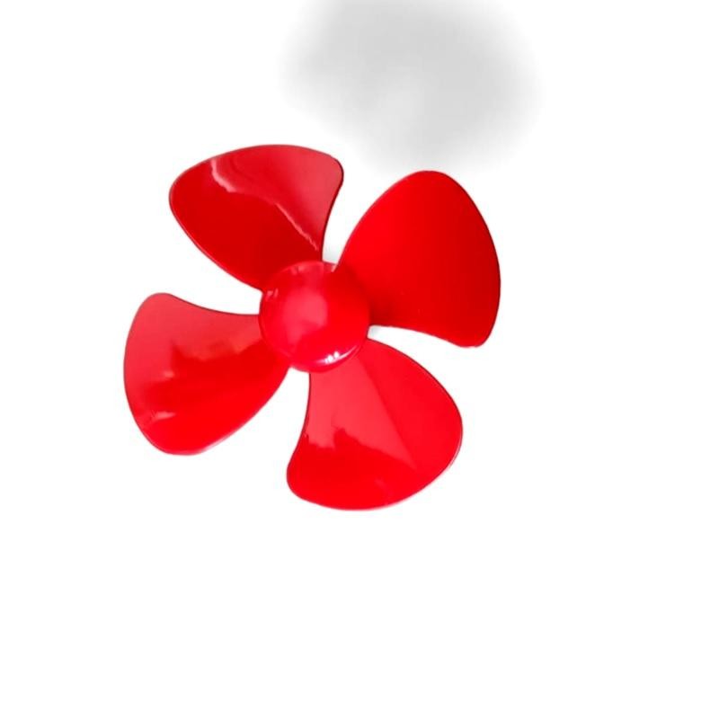 Hélice roja de 4 palas y 100 mm de diámetro de plástico