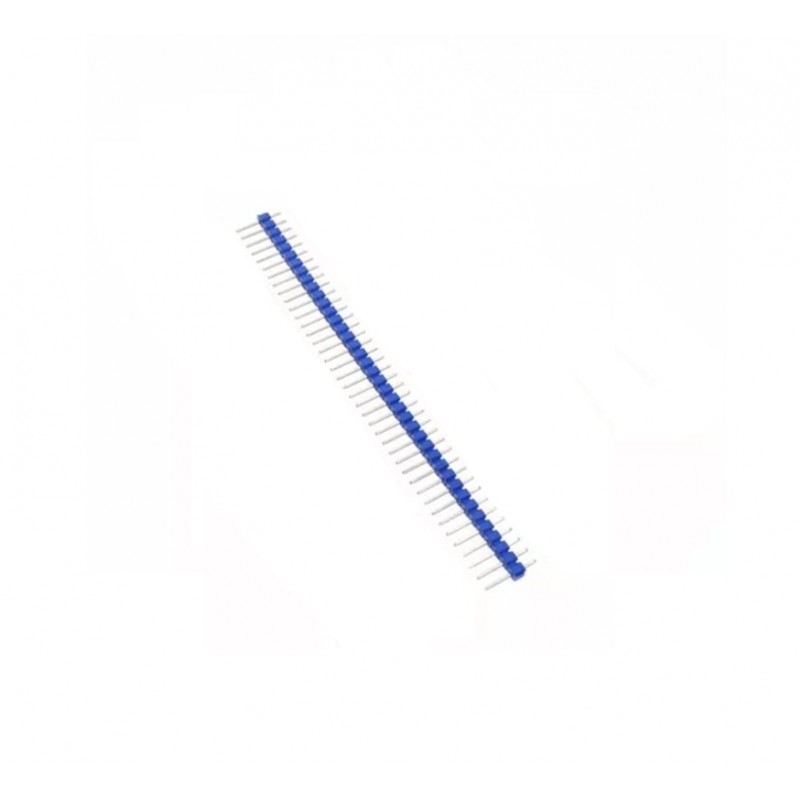 Regleta azul de 40 conectores pines macho y separación de 2.54 mm para Soldar